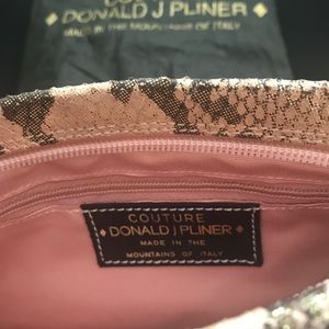 Donald J Pliner Nude/Iridescent Python Clutch